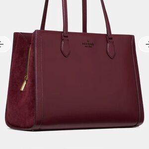 Kate Spade Burgundy Leather Tote Bag